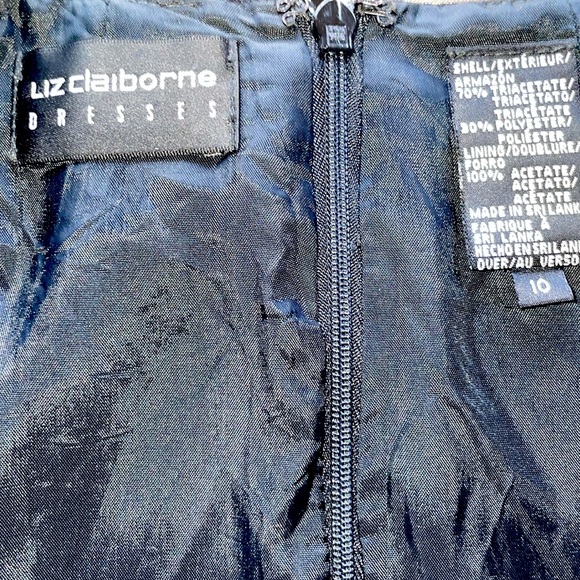 Vintage Liz Claiborne Black Special Occasion Formal Prom Cocktail Column Dress - Picture 7 of 11